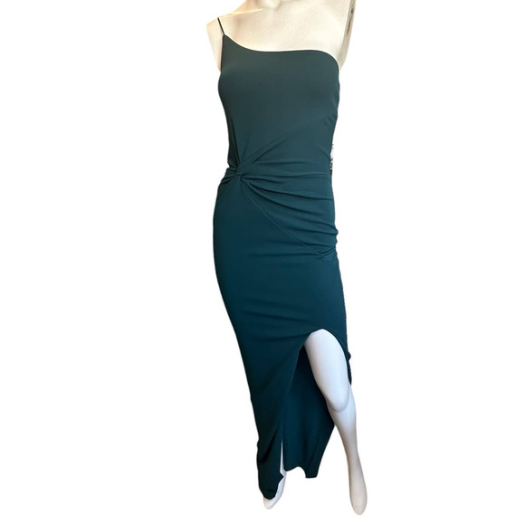 Nookie Teal Green Lust One Shoulder Fitted Bodycon Maxi Dress sz S/XS - Picture 5 of 16